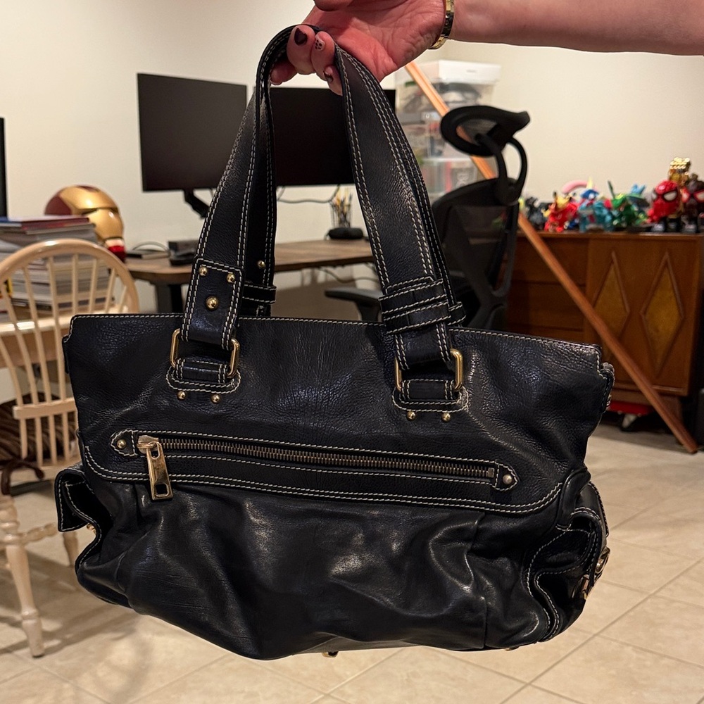Marc Jacobs Black Shoulder Bag with Gold Details